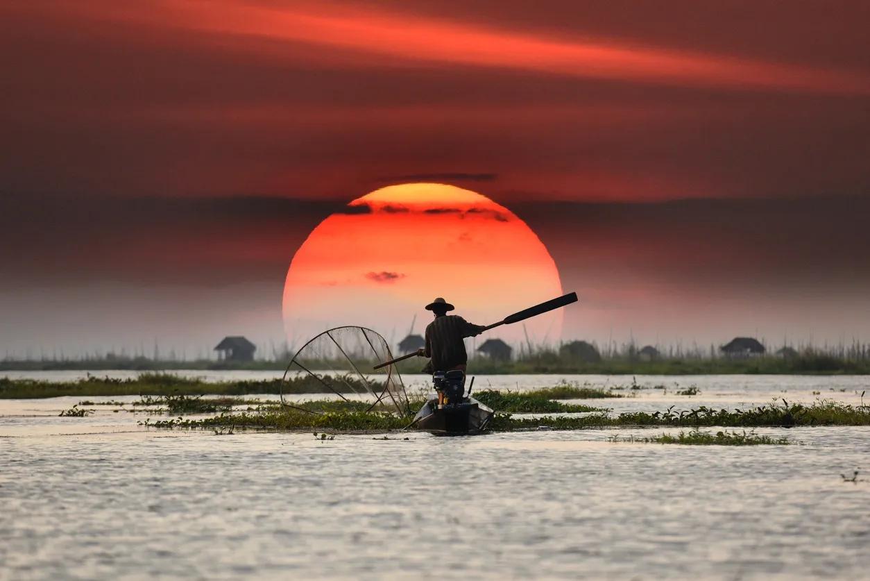 Man on a Boat in Vietnam